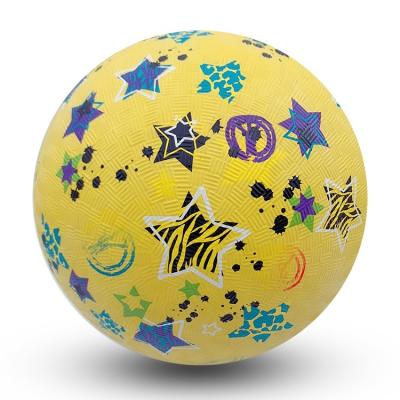 China Flexible Baby Toy Ball PAGE 5 7 8.5 Inch Full Custom Printing Bouncy Rubber Inflatable Playground Ball For Kids Indoor Outdoor Ball for sale