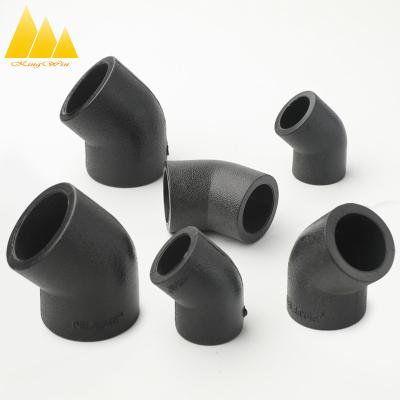 China Water And Gas ODM No Leak Spray PE100 HDPE Pipe Fittings Elbow 45 Degree for sale