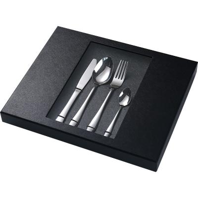 China Sustainable 24 Piece Plated Cutlery Set Stainless Steel Flatware Spoon Fork Knives Cutlery With Box for sale