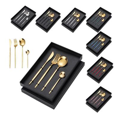 China Sustainable Spoon Fork Set Stainless Steel Cutlery Silver And Gold Cutlery Set Mirrors Gold Set for sale