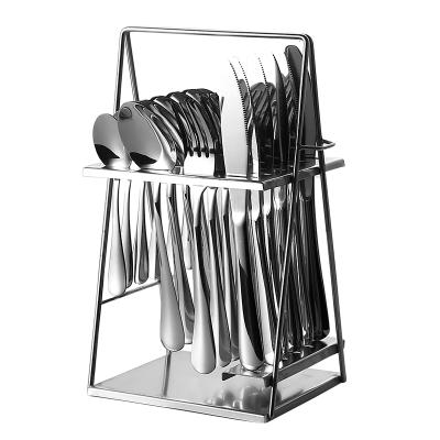 China Sustainable Hot Selling 24 Pieces Stainless Steel Cutlery Set With Stand for sale