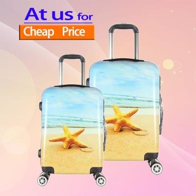 China Customized Design PC Travel Trolley PC Printing 20 Inch Valis UV Printed Suitcase Frames Cartoon Starfish Luggage Filter Boarding Suitcase for sale