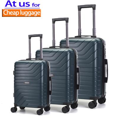 China 2021 New Design PP Trolley Luggage Case 3pcs 20ich 24inch 28inch Polypropylene Suitcase Set for sale