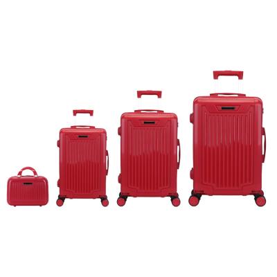 China Fashion Set Mens Hard Case Trolley Travel PP Luggage Style Spinner Spinner Style Top Wheels Color Stripe PP Luggage for sale