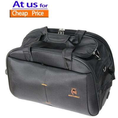 China Outdoor Wholesale Custom Logo Durable Oxford Trolley Bag 3pcs Set Foldable Rolling Carry On Duffel Bag for sale