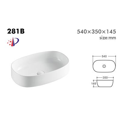 China New Arrival Modern Bathroom White Ceramic Oval Hand Wash Countertop Basin for sale