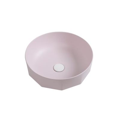 China Grace Design Modern Ceramic Counter Top Wash Basin Matte Color Round SINK For Bathroom for sale