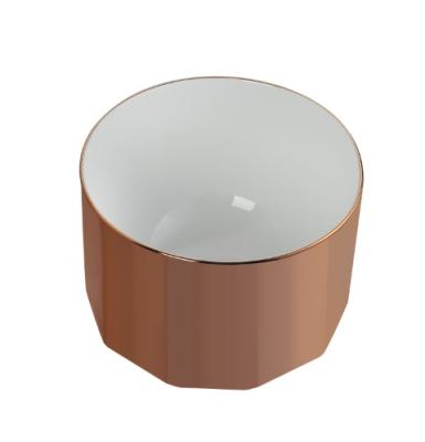 China Modern ROSE GOLD COLOR high quality luxury ceramic WORKTOP BASIN for sale