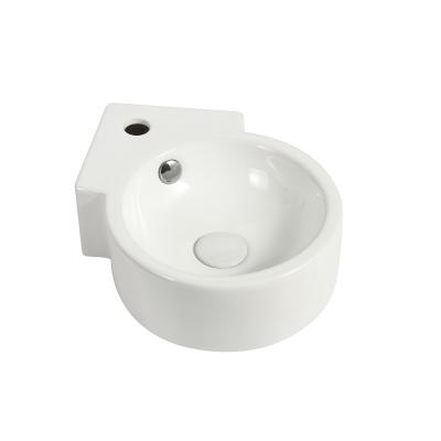 China Modern Luxury Ceramic Wall Hang Bathroom Basin Art Hand Wash Basin Wall Hung Mounted Sink for sale