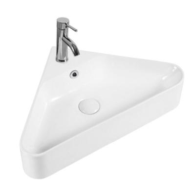 China Modern Small Space Bathroom Triangle Wall Hung Basin Wall Mounted Bathroom Sink for sale