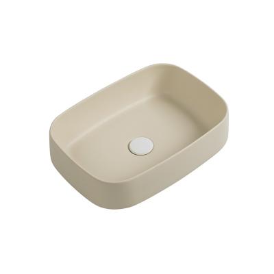 China Modern Wholesale Matte Color Hotel Washroom Khaki Wash Basin for sale