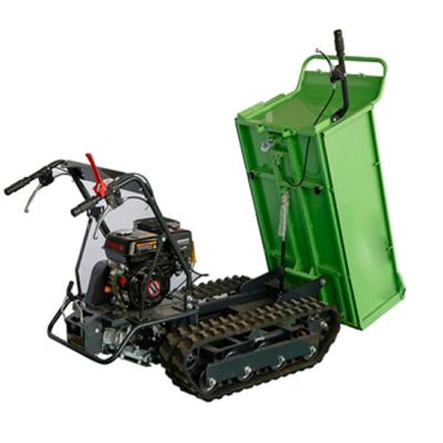 China Professional Transport Materials Gardening Tool New Gasoline Engine Powered Capacity 500Kg Small Track Dumper Truck for sale