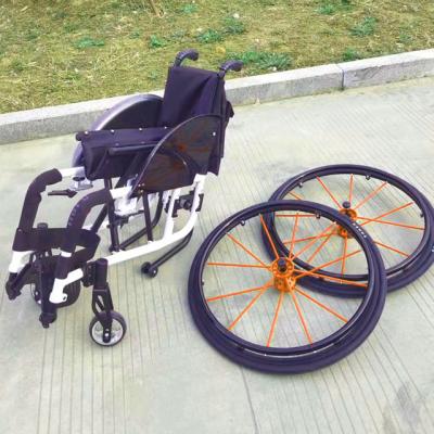 China Recreational Upscale Friendly Sports Basketball Frame Lightweight Portable Wheelchair Manual Light Multicolor Wheelchair for sale