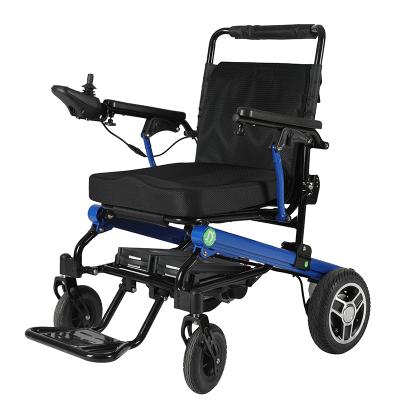 China Lightweight Portable Wheelchair 2021 Model D15 Customized Seat Width Ultra Light Foldable Electric Wheelchair For Handicapped for sale