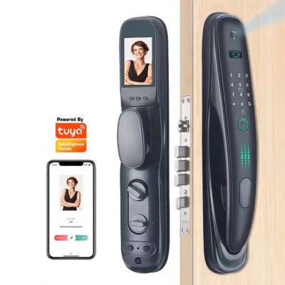 China Aluminum Alloy Smart Lock Alarm Home Door With Camera New Style With Wifi App Fingerprint Smart Lock for sale