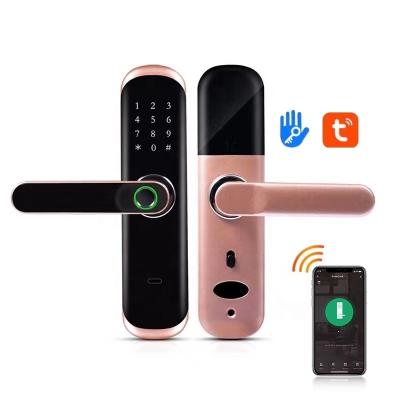 China Aluminum Alloy Fingerprint Lock WiFi Touch Screen Password IC Card Smart Locks Door with Mechanical Key for Tuya Hotels Security Lock for sale