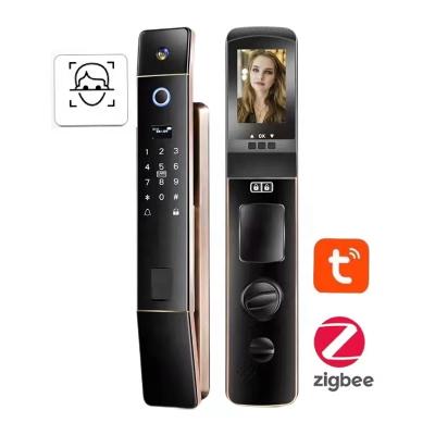 China TUYA Digital Zinc Alloy Zigbee Smart Face Lock APP Smartphone App Korea Door Lock With HD Camera for sale