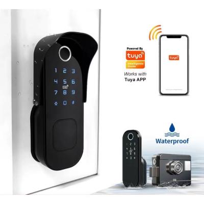 China Tuya life app wifi zinc alloy smart card locks rim smart lock and tuya or ttlock smart door lock for sale