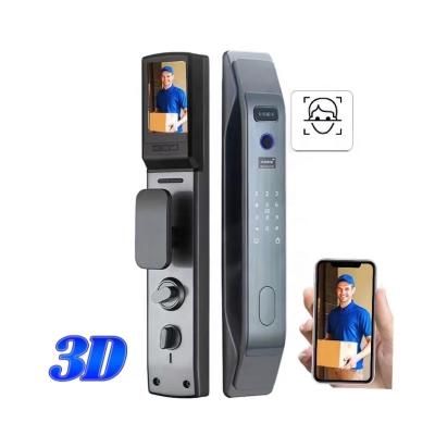 China Aluminum Alloy Smart Lock 3D Face Recognition Face ID Work With WIFI APP Usmart Go Door Lock With Video Camera for sale