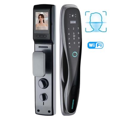 China 3D Aluminum Alloy Fingerprint Door Lock Digital USmart Go Lock Card Master Code Doorbell Video Camera Smart Door Lock for sale