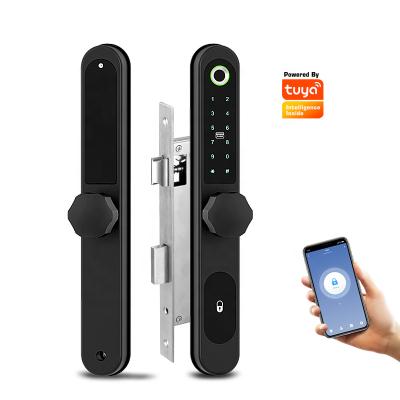 China Aluminum Alloy TUYA Home Radio Lock Keyless Interior Smart Touch Aluminum Door Lock for sale