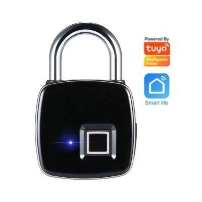 China Hot Selling Tuya Padlock App Fingerprint Padlock Zinc Alloy Zinc Alloy Battery Small Fingerprint Padlock For Door/Cabinet/Luggage/Bags for sale