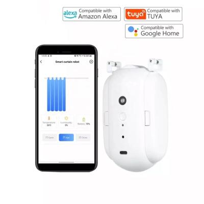 China Morden Works with Google Home Alexa Wireless Remote Control Tuya Traditional Curtain Motorized WiFi Smart Curtain Robot for sale