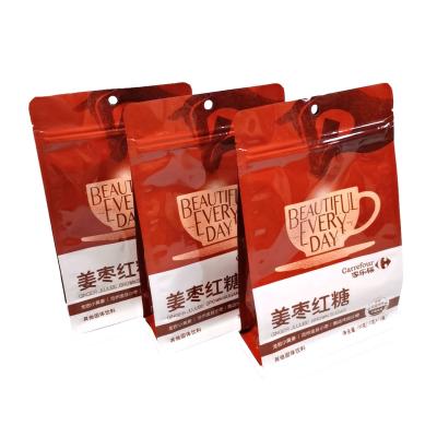 China Resealable flat bottom of sugar/snack etc. with pull tab for Ginger Date Brown Sugar for sale