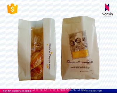 China Moisture Proof Custom Printing Brown Kraft Paper Bag For Bread Packaging for sale