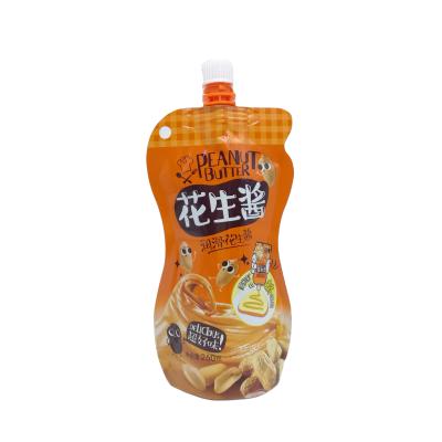 China Special food NX PACK shape doypack stand up spout pouch peanut butter packaging bag with hanging hole for sale