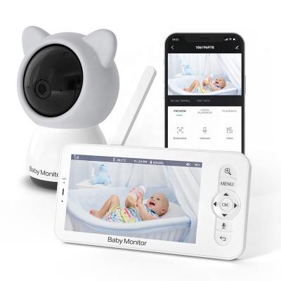 China PAN-TILT OEM 1080P 5 Inch LCD Display Baby Monitor Audio Camera 2.4GHz 3000mAh Built-in Battery Optional Baby Camera for sale