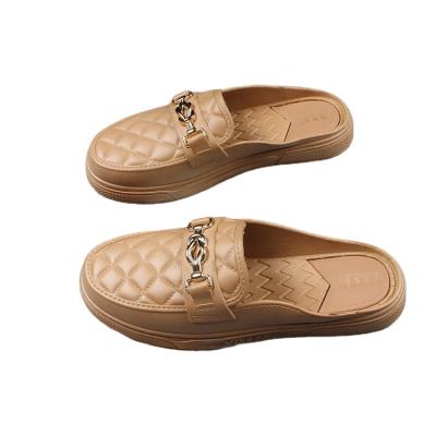 China Fashion Trend Baotou Celebrity Slippers Women's External Use Beach Shoes New Tilt Thick-soled Lazy Heel Sandals Women for sale