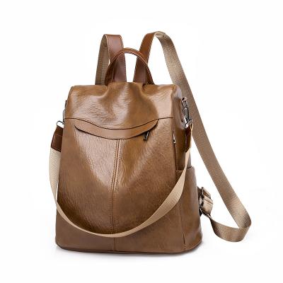 China 2018 Women Laptop Backpack Fashionable Anti Theft Anti-theft Bookbag Leather Casual Backpack For Female Students for sale