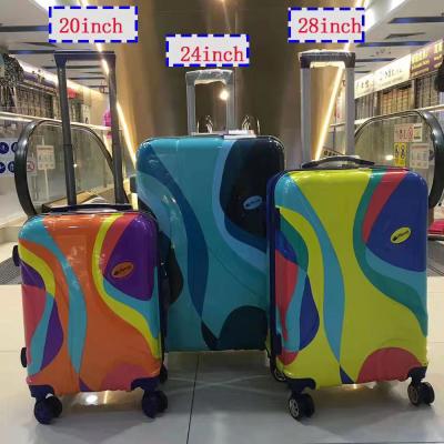 China Durable Travel Packing High Trolley Luggage Bag Rolled Multi Colored Travel Laptop Bag 3 Pcs In One Set Travel Suitcase With Built-in Trolley for sale