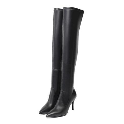 China Fashion Luxury Women's High Heel Boots Fashion Long Pointed Toe Side Zip Stiletto Boots for sale