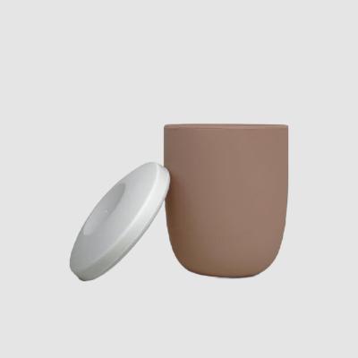 China 100% Viable Silicone Tableware Small Silicone Cup Chestnut Brown for sale