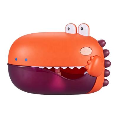 China Bath Toy New Arrival Cartoon Dinosaur Music Soap Bubble Machine Animal Blowing Toys Set For Children for sale