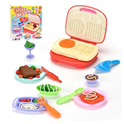 China Funny Pretend Play Set Color Clay Snack Maker Cooking Food Play Dough Play Kitchen Toy For Kids 14.5*13.5*5.5 for sale