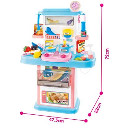 China Kitchen Set Toy Preschool Toy Cooking Plastic Kitchen Toys Dining Table Light Throw Kids Kitchen Toy For Child for sale