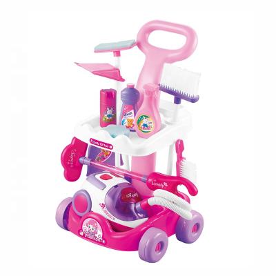 China Vacuum Cart Cleaner Play House Tool Cleaning Toys Set For Kids Girls Gift Pink Other Pretend Play And Kindergarten 15.1/12.3 15*49*36 15*49*36 for sale