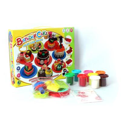 China Colored Soft Plasticine Birthday Cake Playdough Handmade Diy Handwork Toys Clay Girls For Children for sale