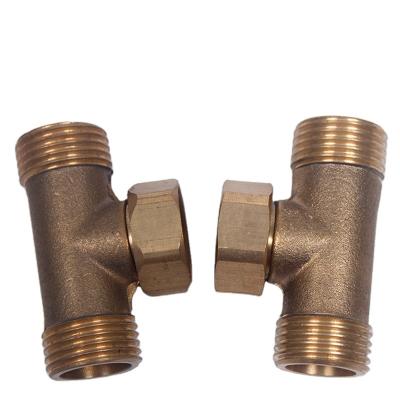 China Pipe Connection Bathroom Accessories Pour Piece Bathroom Accessories Threaded Pipes 3 Ways Brass Fittings for sale