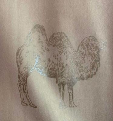 China Design Gold Printing Polyester And Bamboo Plain Sliver Camel Fabric Down Proof Fabric for sale