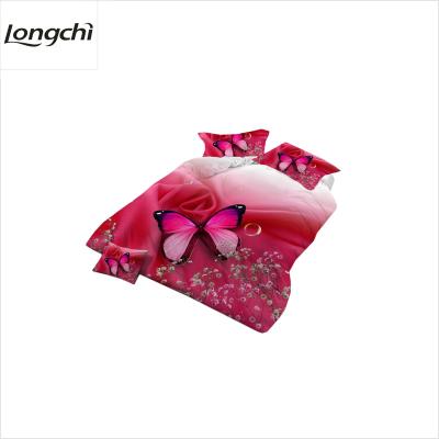 China Plain Factory 100% Polyester 3D Printed Fabric With Butterfly Design for sale