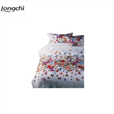 China Bag 100% Egyptian Cotton Printed Satin 60s Fabric Butterfly Design For Making Bed Sheet for sale