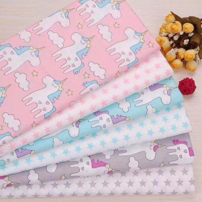 China TWILL Fashion Unicorn Design Poplin Fabric New Kids Press In Cotton Printing Fabric 40s TC 13372 for sale