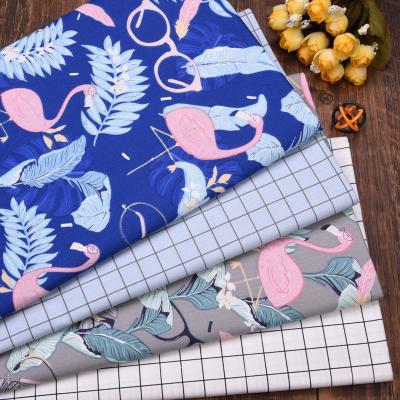 China Large Sustainable Green Leaves And Flamingo Printed Kids Cotton Fabric Thailand Fabric for sale