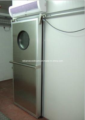 China Stainless Steel Cold Room Sliding Door with Round Window and Gas R404A Refrigeration for sale