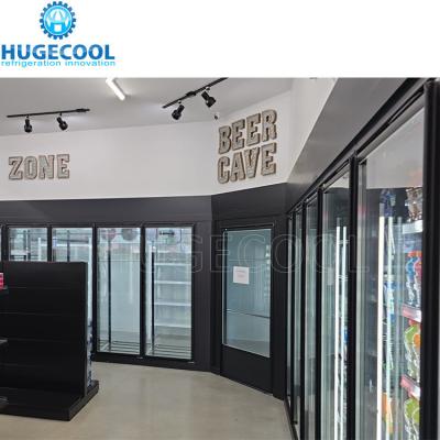 China Online Service Glass Door Walk In Cooler For Vegetable Fruit Refrigerator Freezer Combo for sale