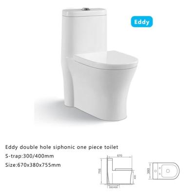 China Double-Flow Chaozhou Supplier One-Piece Siphonic Toilet Strap, 300mm Rough-in 2911 for sale